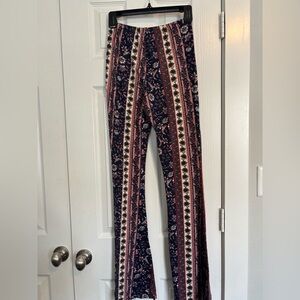 Fashion Nova Multicolor Floral Striped Flare Pants